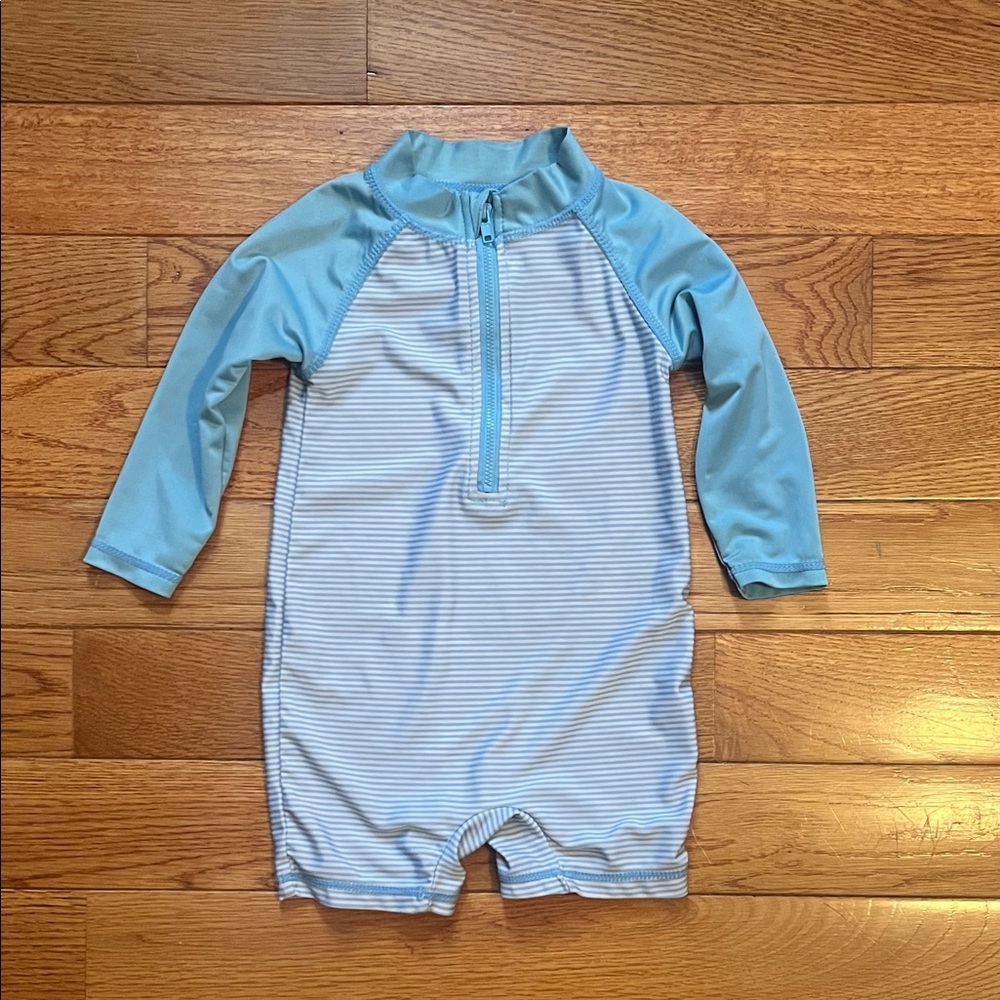Blue Striped Kids Swimwear